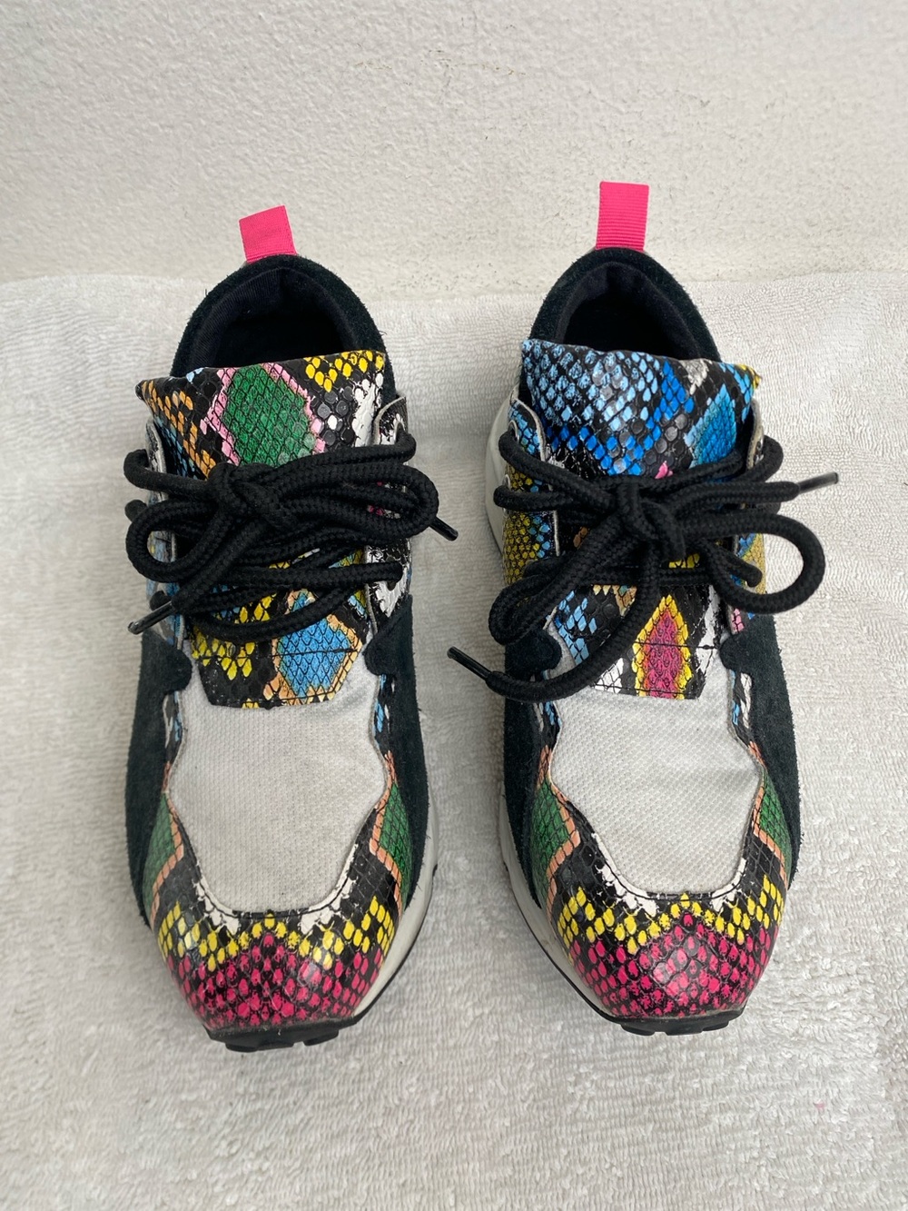 Steve Madden Women's Multicolor Snakeskin Chunky Sneakers Size 5.5 Streetwear